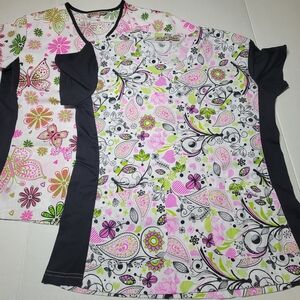 Green Town 2 Women Scrubs‎ Tops Size Small